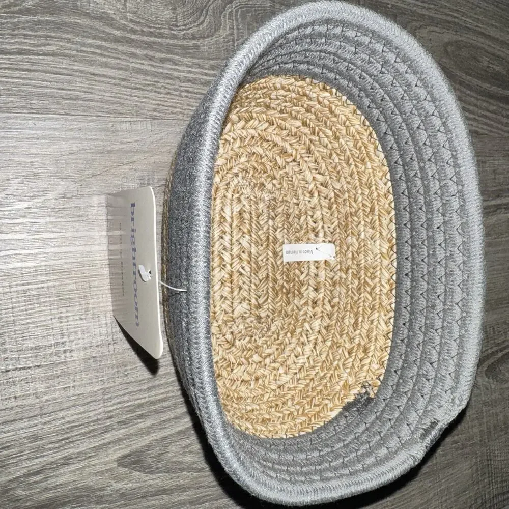 Brightroom Target Gifting Basket Gray Natural Woven 8x6x4 Storage Basket New